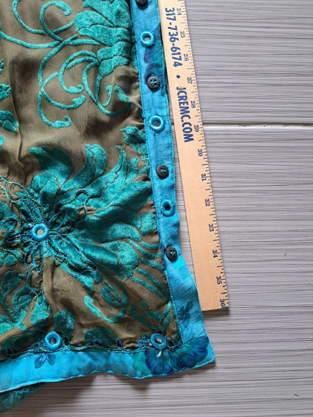 Tienda Ho Velvet Burnout Floral Sheer Wide Leg Harem Pants Festival Hippie 42" - Picture 12 of 14